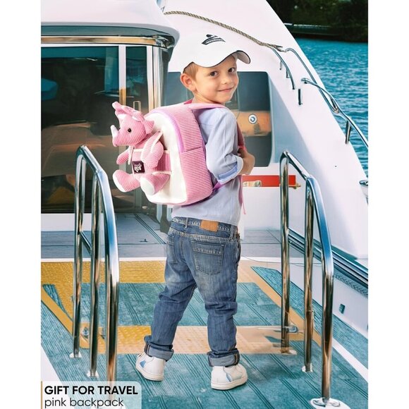 🆕 Girls Pink Dinosaur Toys Triceratop Stuffed Animal  2 3 4 5 Year Old Backpack - Picture 9 of 9